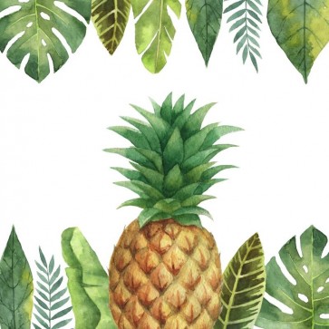 Tropical leaves and pineapple