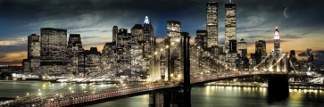 New York - Manhattan Night and Moon  