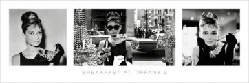 Audrey Hepburn - Tiffany S B&W Triptych  