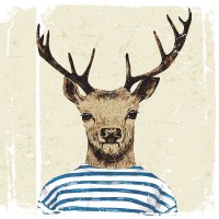 Deer - Striped Shirt