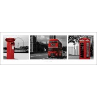 London - (Red Triptych)  