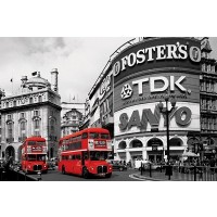 Piccadilly Circus - (Red Buses)  