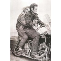 James Dean and Marilyn Monroe - Motorcycle Ride